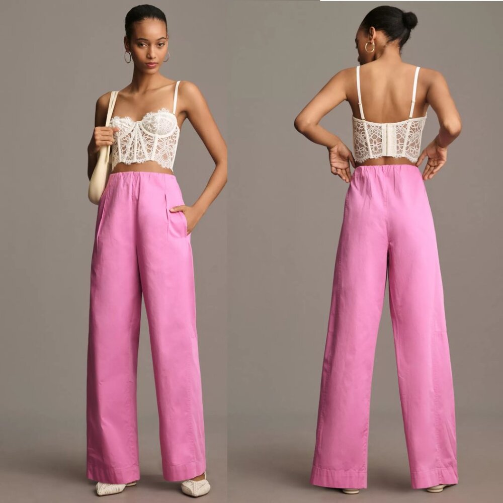 Anthropologie Pink Straight Leg Pants